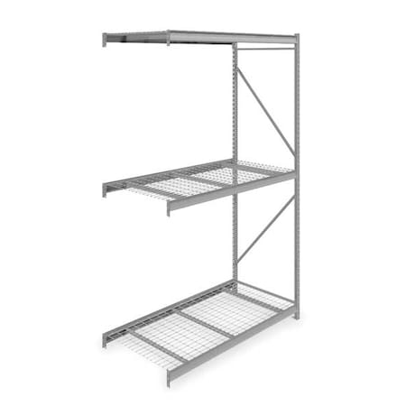 Add-On Bulk Storage Rack, 36 in D, 72 in W, 3 Shelves, Gray MPN:6940