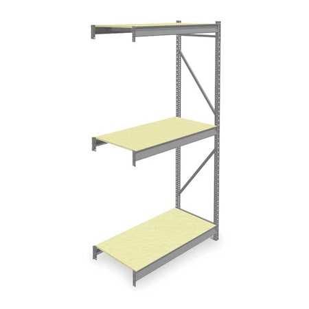 Add-On Bulk Storage Rack, 24 in D, 48 in W, 3 Shelves, Gray MPN:6940