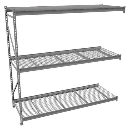 Add-On Bulk Storage Rack, 36 in D, 96 in W, 3 Shelves, Gray MPN:6940