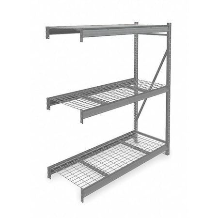 Add-On Bulk Storage Rack, 24 in D, 60 in W, 3 Shelves, Gray MPN:6940