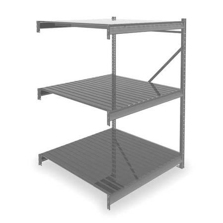 Add-On Bulk Storage Rack, 48 in D, 48 in W, 3 Shelves, Gray MPN:6940