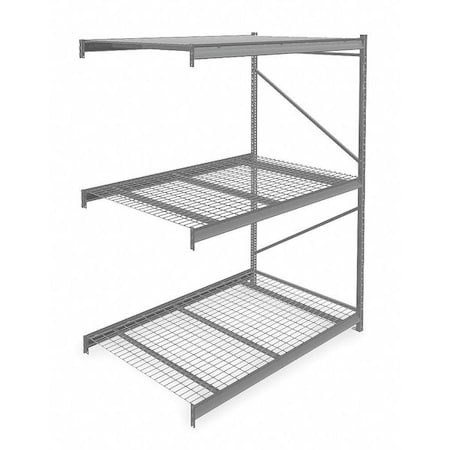 Add-On Bulk Storage Rack, 48 in D, 72 in W, 3 Shelves, Gray MPN:6940