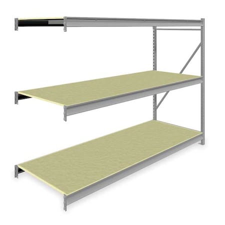Add-On Bulk Storage Rack, 36 in D, 96 in W, 3 Shelves, Gray MPN:6940