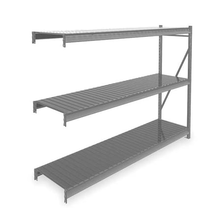 Add-On Bulk Storage Rack, 24 in D, 96 in W, 3 Shelves, Gray MPN:6940