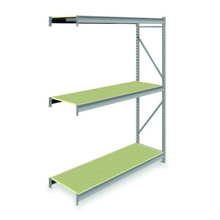 Add-On Bulk Storage Rack, 24 in D, 72 in W, 3 Shelves, Gray MPN:6940
