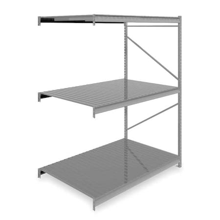 Add-On Bulk Storage Rack, 48 in D, 72 in W, 3 Shelves, Gray MPN:6940