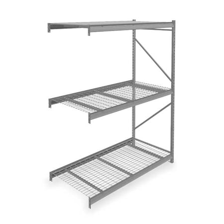 Add-On Bulk Storage Rack, 36 in D, 72 in W, 3 Shelves, Gray MPN:6940