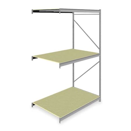 Add-On Bulk Storage Rack, 48 in D, 72 in W, 3 Shelves, Gray MPN:6940