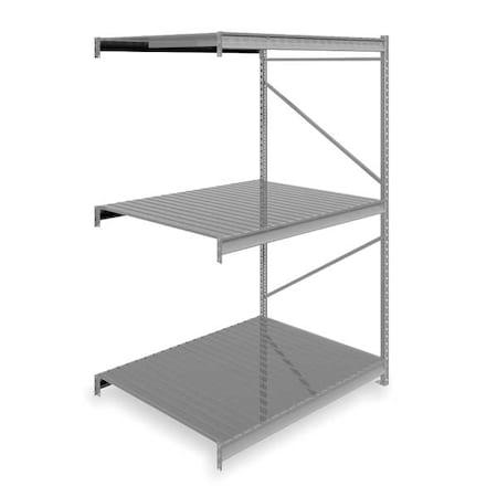 Add-On Bulk Storage Rack, 48 in D, 60 in W, 3 Shelves, Gray MPN:6940