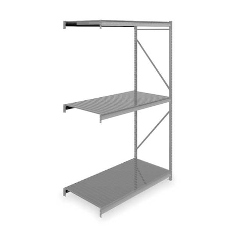 Add-On Bulk Storage Rack, 36 in D, 72 in W, 3 Shelves, Gray MPN:6940