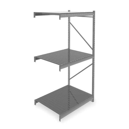 Add-On Bulk Storage Rack, 36 in D, 48 in W, 3 Shelves, Gray MPN:6940