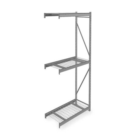 Add-On Bulk Storage Rack, 24 in D, 48 in W, 3 Shelves, Gray MPN:6940