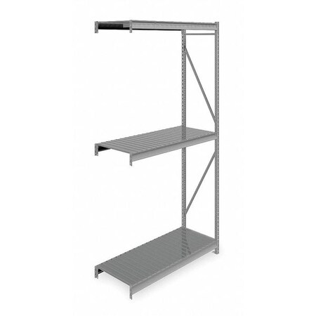 Add-On Bulk Storage Rack, 24 in D, 60 in W, 3 Shelves, Gray MPN:6940