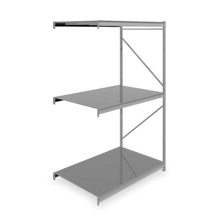 Add-On Bulk Storage Rack, 48 in D, 72 in W, 3 Shelves, Gray MPN:6940