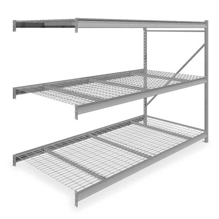 Add-On Bulk Storage Rack, 48 in D, 96 in W, 3 Shelves, Gray MPN:6940