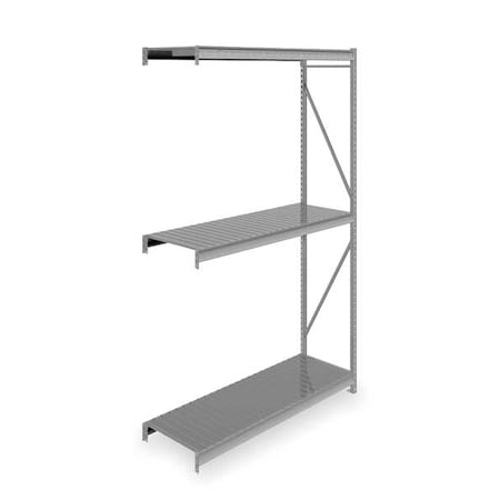 Add-On Bulk Storage Rack, 24 in D, 72 in W, 3 Shelves, Gray MPN:6940