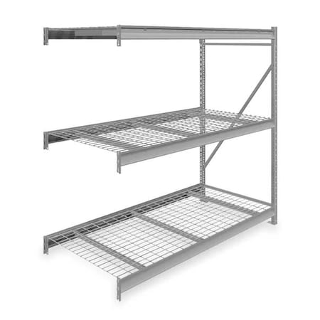 Add-On Bulk Storage Rack, 36 in D, 72 in W, 3 Shelves, Gray MPN:6940