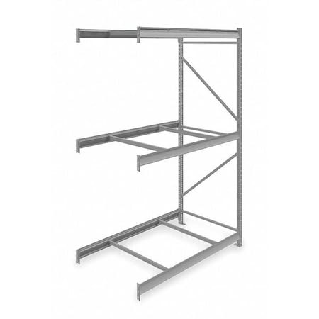 Add-On Bulk Storage Rack, 36 in D, 60 in W, 3 Shelves, Gray MPN:6940