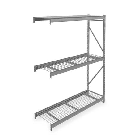 Add-On Bulk Storage Rack, 24 in D, 72 in W, 3 Shelves, Gray MPN:6940