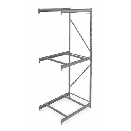 Add-On Bulk Storage Rack, 36 in D, 48 in W, 3 Shelves, Gray MPN:6940