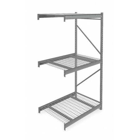 Add-On Bulk Storage Rack, 36 in D, 48 in W, 3 Shelves, Gray MPN:6940