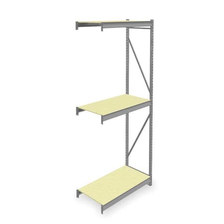 Add-On Bulk Storage Rack, 24 in D, 48 in W, 3 Shelves, Gray MPN:6940