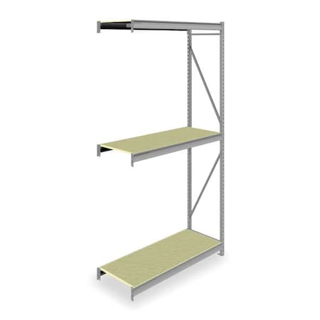 Add-On Bulk Storage Rack, 24 in D, 60 in W, 3 Shelves, Gray MPN:6940