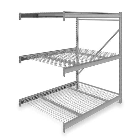 Add-On Bulk Storage Rack, 48 in D, 60 in W, 3 Shelves, Gray MPN:6940