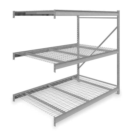 Add-On Bulk Storage Rack, 48 in D, 72 in W, 3 Shelves, Gray MPN:6940