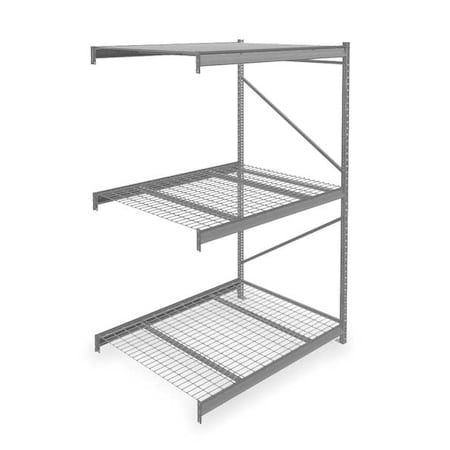 Add-On Bulk Storage Rack, 48 in D, 60 in W, 3 Shelves, Gray MPN:6940