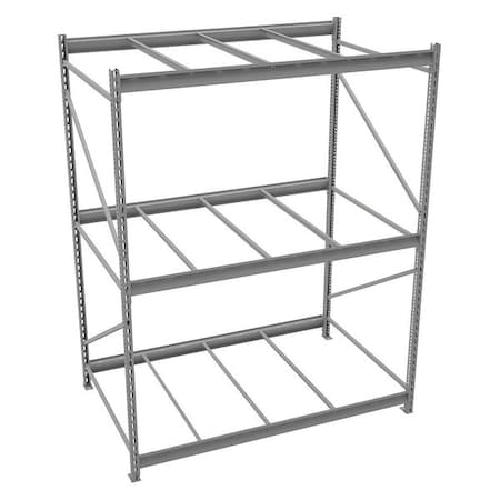 Starter Bulk Storage Rack, 48 in D, 72 in W, 3 Shelves, Gray MPN:6940