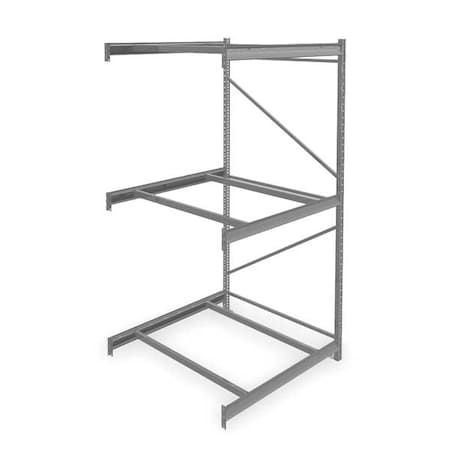 Add-On Bulk Storage Rack, 48 in D, 48 in W, 3 Shelves, Gray MPN:6940