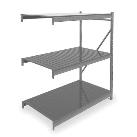 Add-On Bulk Storage Rack, 36 in D, 60 in W, 3 Shelves, Gray MPN:6940