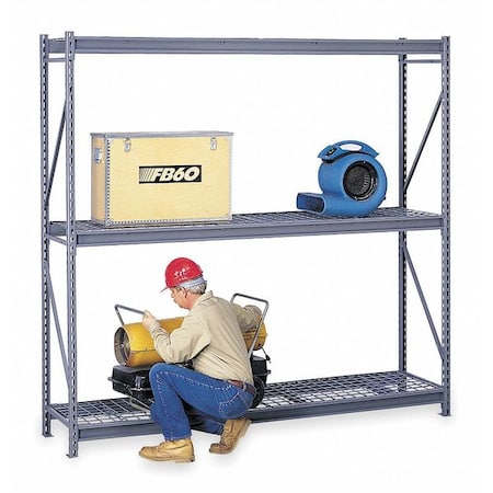 Starter Bulk Storage Rack, 36 in D, 96 in W, 3 Shelves, Gray MPN:7B491