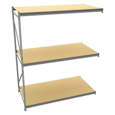 Add-On Bulk Storage Rack, 48 in D, 96 in W, 3 Shelves, Gray MPN:BU-9648120PA