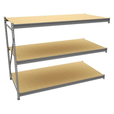 Add-On Bulk Storage Rack, 48 in D, 96 in W, 3 Shelves, Gray MPN:BU-964872PA
