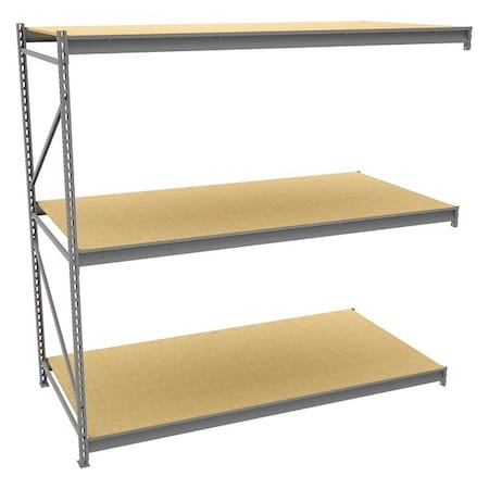 Add-On Bulk Storage Rack, 48 in D, 96 in W, 3 Shelves, Gray MPN:BU-964896PA