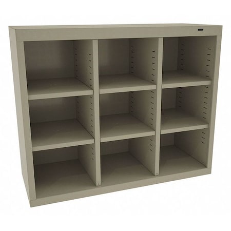 Open Bin Cubbie Cabinet, 34.5 in W x 13.5 in D x 30 in H, 9 Compartments, Sand, Steel MPN:CC-30SD