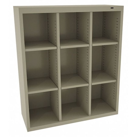 Open Bin Cubbie Cabinet, 34.5 in W x 13.5 in D x 40 in H, 9 Compartments, Sand, Steel MPN:CC-40SD