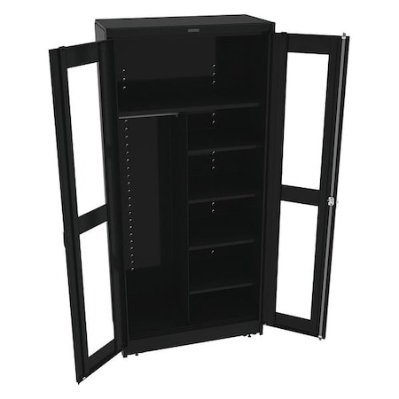 22 ga. Steel Storage Cabinet, 36 in W, 78 in H, Stationary MPN:CVD1872 BLACK