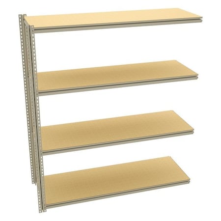 Boltless Shelving Add-On, 72x24, 4 Shelf MPN:ZV7-7224A-4D SAND