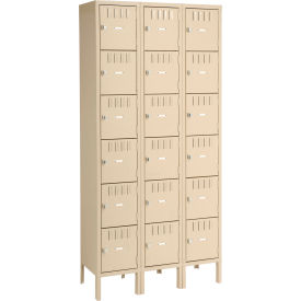 Tennsco® 6-Tier 18 Door Box Locker w/ Legs 36