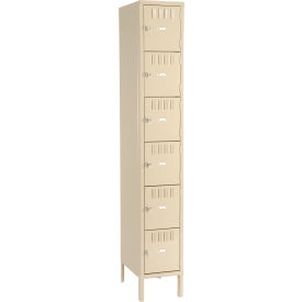 Tennsco® 6-Tier 6 Door Box Locker w/Legs & Recessed Handle 12