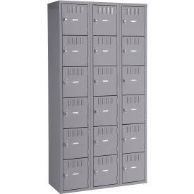 Tennsco® 6-Tier 18 Door Box Locker Recessed Handle 36