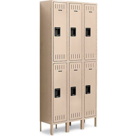 Tennsco® 2-Tier 6 Door Locker w/ Legs & Recessed Handle 36
