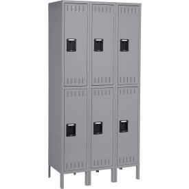 Tennsco® 2-Tier 6 Door Locker w/ Legs & Recessed Handle 36