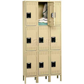 Tennsco® 3-Tier 9 Door Locker w/ Legs & Recessed Handle 36