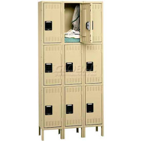 Tennsco® 3-Tier 9 Door Locker w/ Legs & Recessed Handle 36