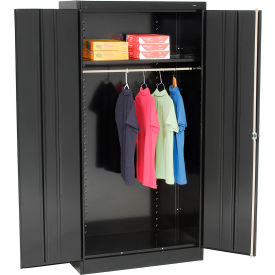 Tennsco Standard Wardrobe Cabinet 1471-BLK - 36x18x72 Black Unassembled 1471-BLK