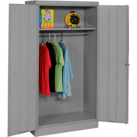 Tennsco Standard Wardrobe Cabinet 1471-MGY - 36x18x72 Medium Grey Unassembled 1471-MGY